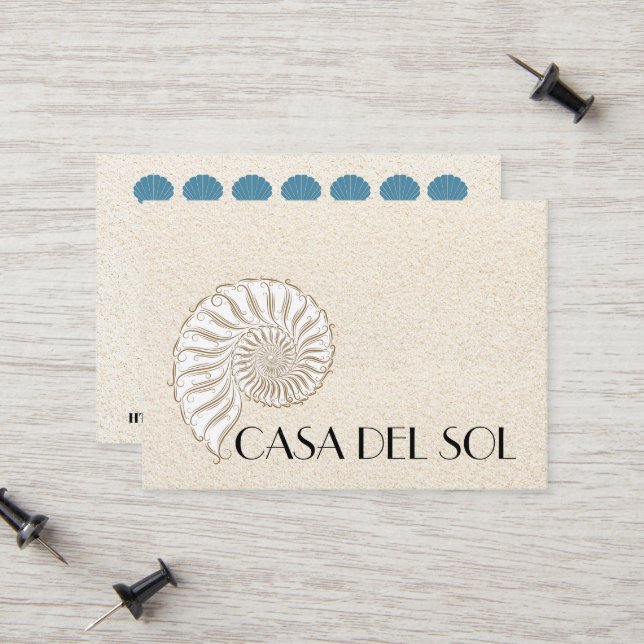 Elegant Shell Calling Card / Contacts / Business (Front/Back In Situ)
