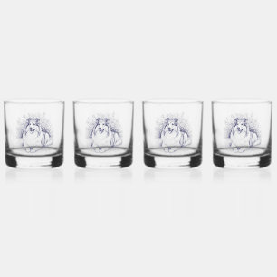 Elegant Sheltie Whiskey Glass