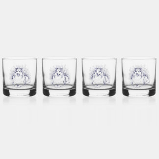 Elegant Sheltie Whiskey Glass