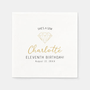 Elegant She's a Gem Birthday Party Napkins