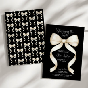 Elegant She's Tying the Knot Bow Bridal Shower Invitation