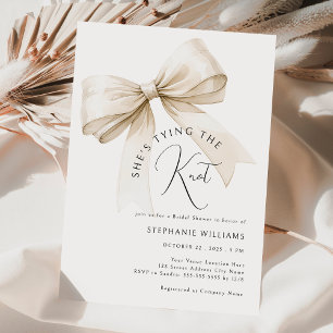 Elegant She's Tying the Knot Bridal Shower Invitation
