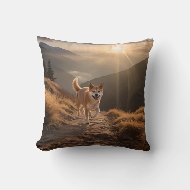 Elegant Shiba Inu Throw Pillow (Front)