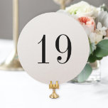 Elegant Shimmer Large Round Table Number Card<br><div class="desc">Classic black and white table number on thick shimmer paper die-cut circle. Multiple paper types,  square or rounded corners also available.</div>