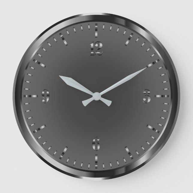 Elegant Shiny Black Acrylic Wall Clock (Front)