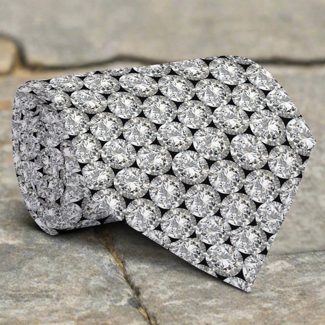 Elegant Shiny Glam Luxury Crystal Diamond Pattern Tie (Creator Uploaded)