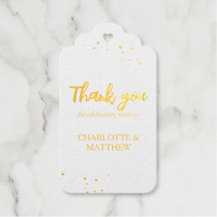 Elegant Shiny Gold Wedding Gift Tags