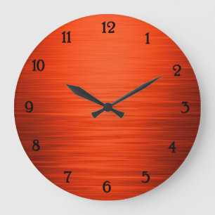Elegant shiny orange shaded wall clock