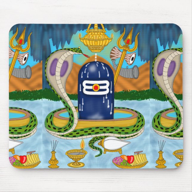 Elegant Shivlingam Mouse Pad for Spiritual Vibes (Front)