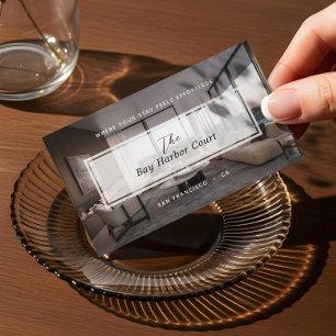 Elegant Short Term Rental Property Manager Photo Business Card