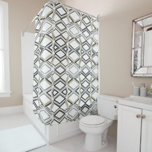 Elegant Shower Curtain with Geometric Pattern 