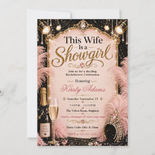 Elegant Showgirl Bachelorette Party Invitation
