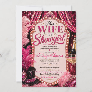 Elegant Showgirl Bachelorette Party Invitation