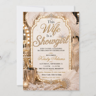 Elegant Showgirl Bachelorette Party Invitation