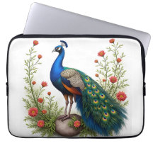 Elegant Siam Peacock Laptop Sleeve 13 inches