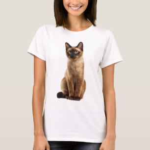 Elegant Siamese Blue Eyed Cat Portrait Women T-Shirt