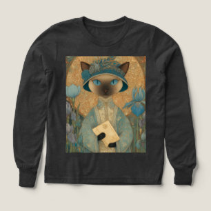 Elegant Siamese Cat in Art Nouveau Style