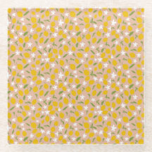 Elegant Sicilian Lemon Glass Coasters