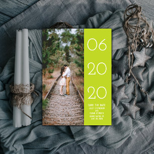 Elegant Side Swept Photo Save the Date   Green