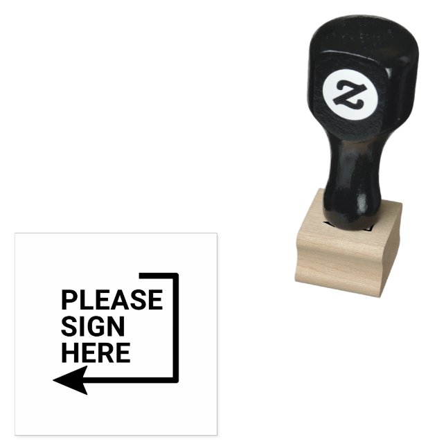 Elegant Sign Here Arrow Page Flag Indicator 1/2" Rubber Stamp (Stamped)