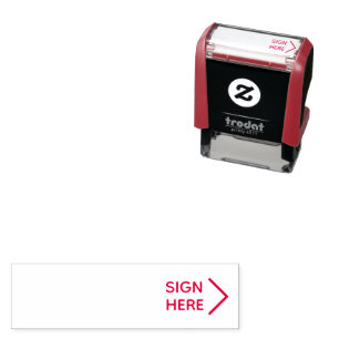 Elegant Sign Here Arrow Page Flag Indicator Notary Self-inking Stamp