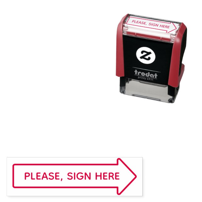 Elegant Sign Here Arrow Page Flag Indicator Notary Self-inking Stamp (In Situ)