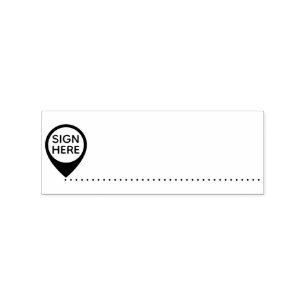 Elegant Sign Here Arrow Page Flag Indicator Pin Rubber Stamp