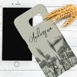 Elegant Signature Clover Wheat<br><div class="desc">This elegant cell phone case is decorated with simple black clover wheat design that will give your phone a natural country appeal. Personalise it with your desired name or initials.</div>