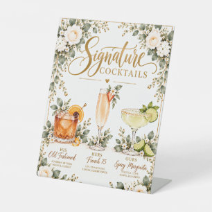 Elegant Signature Cocktails Wedding Bar Sign