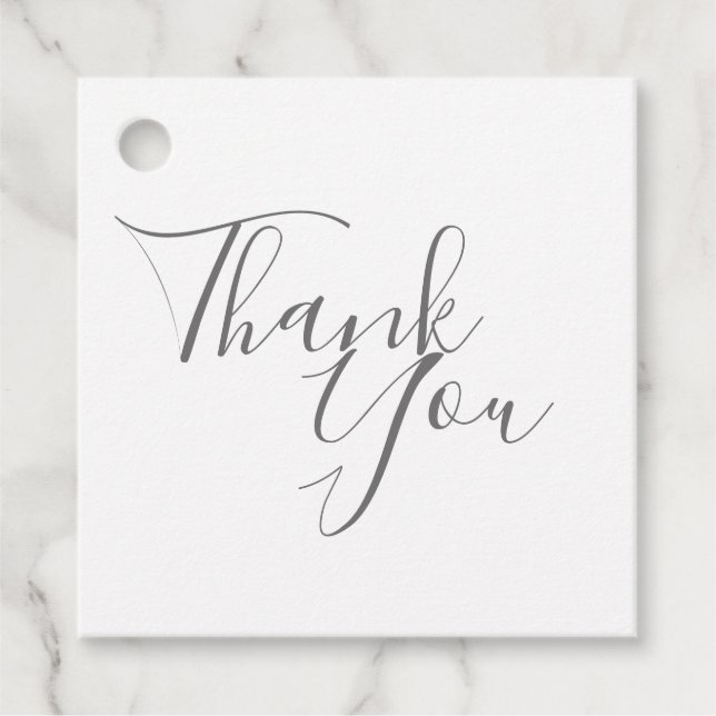 Elegant Signature Minimalist Thank You Favour Tags (Front)