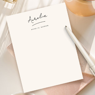 Elegant Signature Modern Ivory Simple Personalised Custom Letterhead