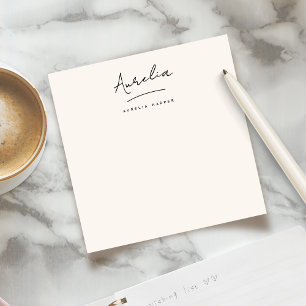 Elegant Signature Personalised Stationery Ivory Card