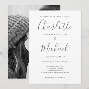 Elegant Signature Photo Wedding Invitation