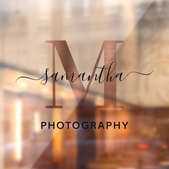 Elegant Signature Rose Gold M Monogram Logo (Sheet 2)