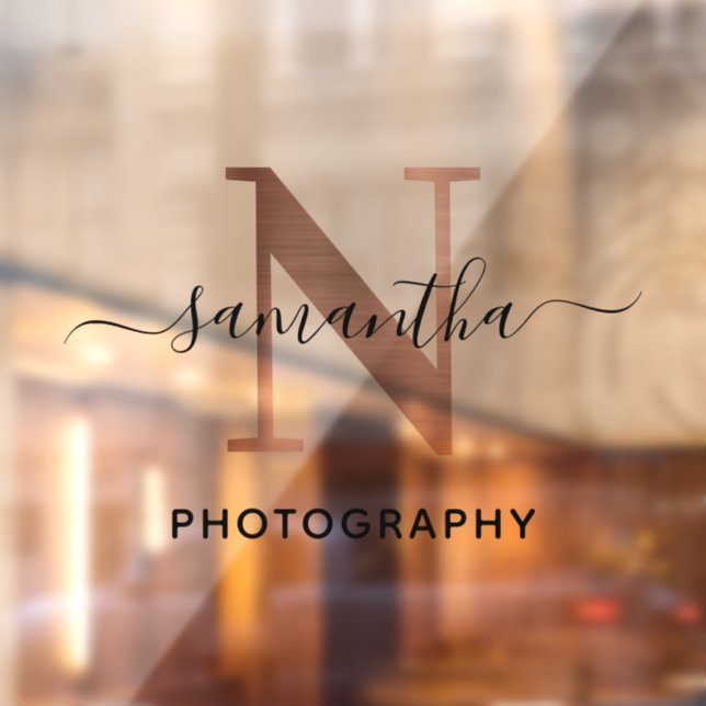 Elegant Signature Rose Gold N Monogram Logo (Sheet 2)