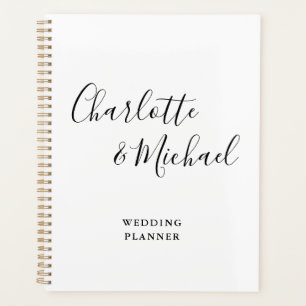 Elegant Signature Script Black And White Wedding Planner
