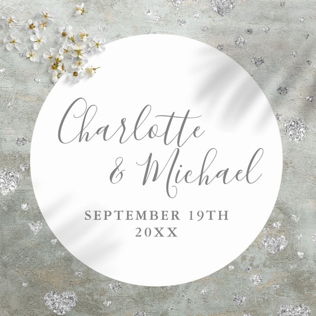 Elegant Signature Script Classic Round Sticker (Elegant Signature Script Classic Round Sticker)