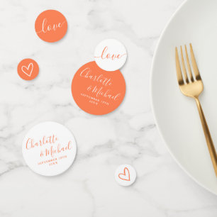 Elegant Signature Script Coral Wedding Confetti