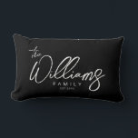 Elegant Signature Script Family Name  Lumbar Cushion<br><div class="desc">Elegant Signature Script Personalised Family Name Throw Pillow. Custom name simple classy calligraphy typography design.</div>