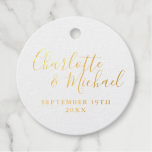 Elegant Signature Script Gold Favour Tags