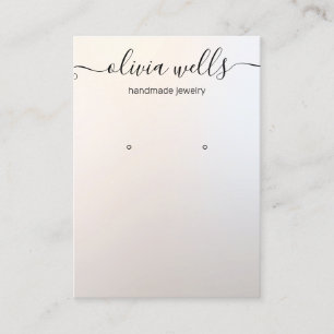 Elegant Signature Script Gradient  Earring Display Business Card