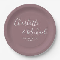 Elegant Signature Script Mauve Wedding