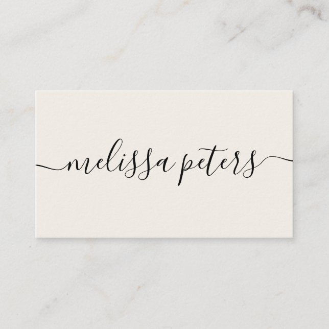 Elegant Signature Script Modern Minimalist Business Card (Front)