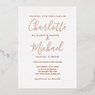 Elegant Signature Script Wedding Rose Gold