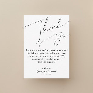 elegant signature script wedding thank you card