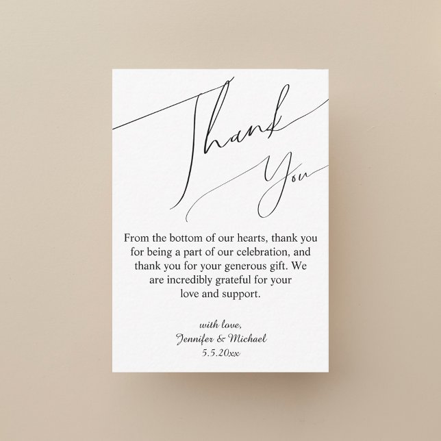 elegant signature script wedding thank you card (Creator Uploaded)
