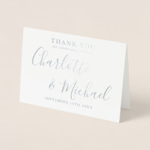 Elegant Signature Wedding Thank You Foil Card