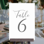 Elegant Signature WeddingTable Numbers Table Number<br><div class="desc">These elegant grey and white table numbers can be personalised in chic grey lettering. Designed by Thisisnotme©</div>