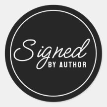 Elegant Signed by the Author Classic Black Round