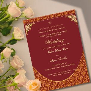 Elegant Sikh Wedding Punjabi Wedding Invitation
